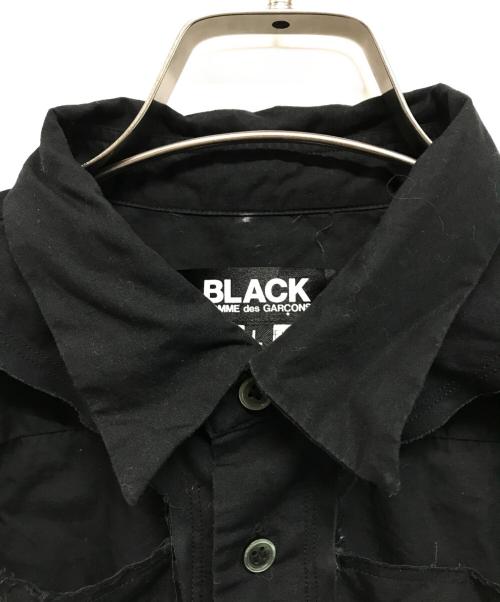 BLACK COMME des GARCONS（ブラックコムデギャルソン）BLACK COMME des GARCONS (ブラックコムデギャルソン) デストロイ加工シャツ ブラック サイズ:Lの古着・服飾アイテム