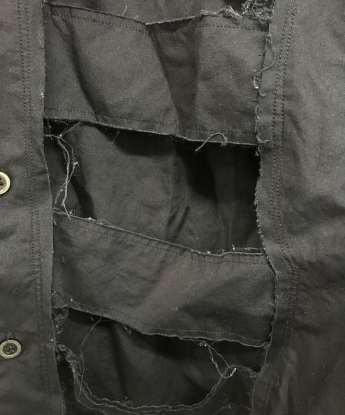 BLACK COMME des GARCONS（ブラックコムデギャルソン）BLACK COMME des GARCONS (ブラックコムデギャルソン) デストロイ加工シャツ ブラック サイズ:Lの古着・服飾アイテム