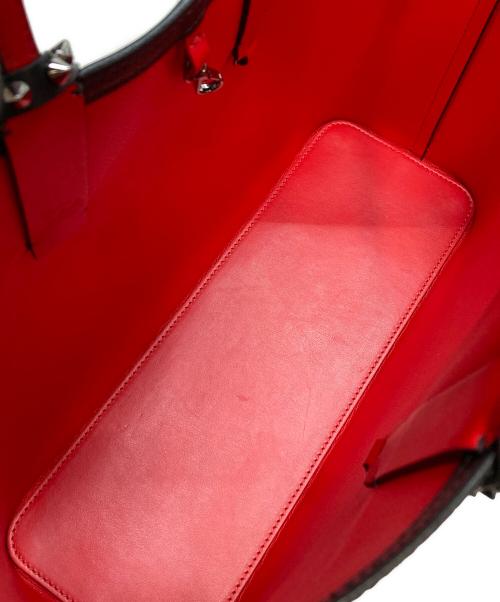 Christian Louboutin（クリスチャン・ルブタン）Christian Louboutin (クリスチャン・ルブタン) CABATA/カバタ スタッズトートバッグ ブラック×レッドの古着・服飾アイテム