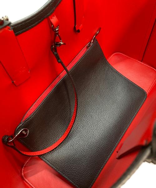 Christian Louboutin（クリスチャン・ルブタン）Christian Louboutin (クリスチャン・ルブタン) CABATA/カバタ スタッズトートバッグ ブラック×レッドの古着・服飾アイテム