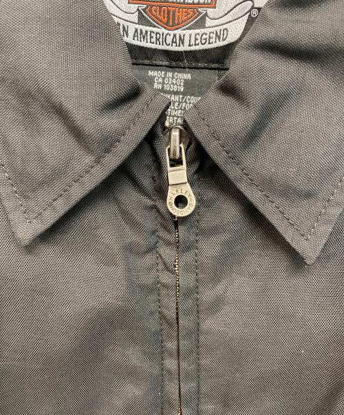 HARLEY-DAVIDSON（ハーレーダビッドソン）HARLEY-DAVIDSON (ハーレーダビッドソン) 刺繍スイングトップ ブラック サイズ:XLの古着・服飾アイテム