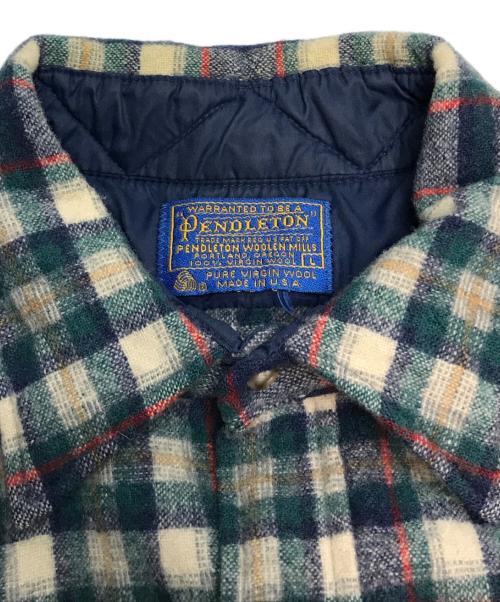 PENDLETON（ペンドルトン）PENDLETON (ペンドルトン) 70sウールシャツ ネイビー サイズ:Lの古着・服飾アイテム