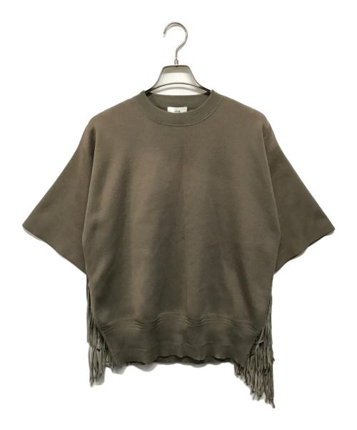 HYKE（ハイク）HYKE (ハイク) 半袖フリンジニット グレー サイズ:01 未使用品の古着・服飾アイテム