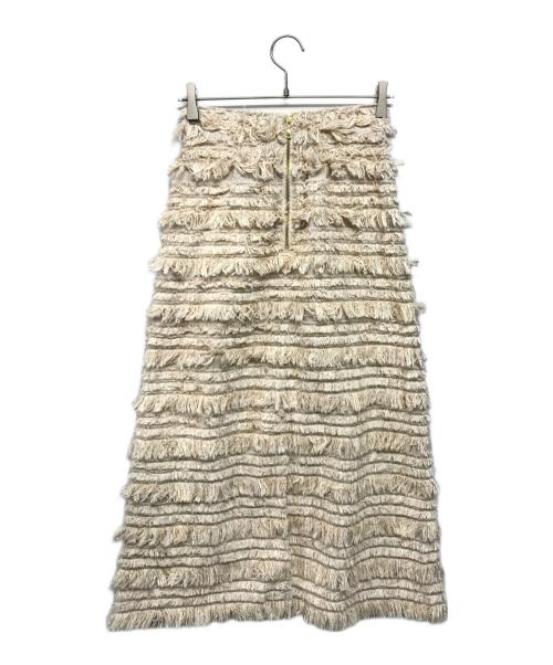 CHONO（チョノ）CHONO (チョノ) ラメフリンジスカート ホワイト サイズ:36 未使用品の古着・服飾アイテム