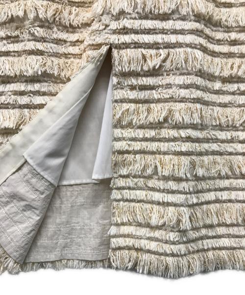 CHONO（チョノ）CHONO (チョノ) ラメフリンジスカート ホワイト サイズ:36 未使用品の古着・服飾アイテム