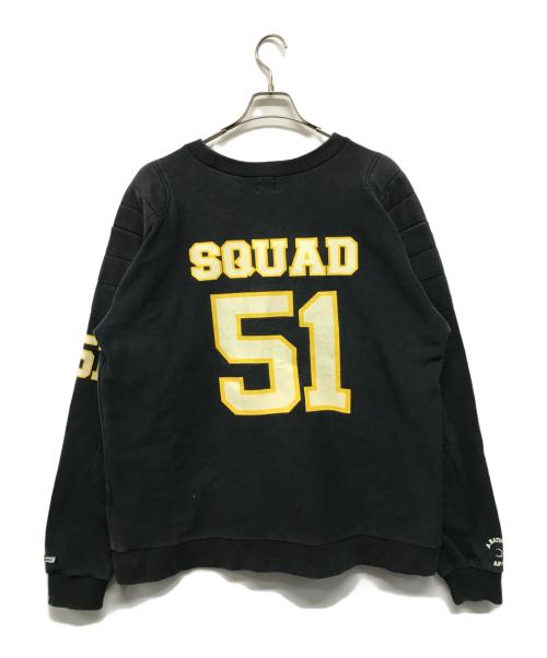 A BATHING APE（ア ベイシング エイプ）A BATHING APE (ア ベイシング エイプ) フットボールスウェット ROGUE 51(ローグ・フィフティワン) ブラック×イエロー サイズ:Lの古着・服飾アイテム