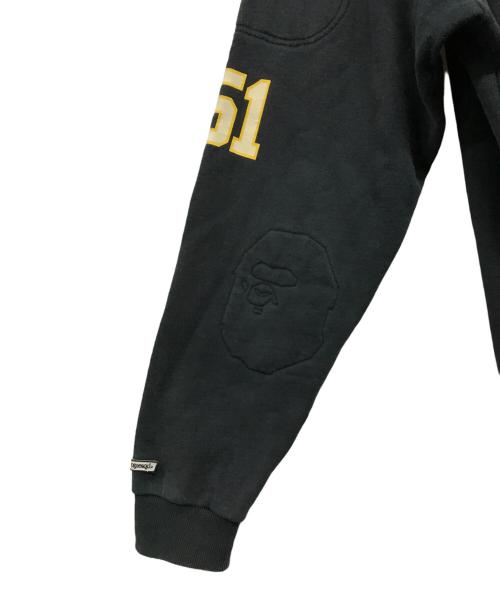 A BATHING APE（ア ベイシング エイプ）A BATHING APE (ア ベイシング エイプ) フットボールスウェット ROGUE 51(ローグ・フィフティワン) ブラック×イエロー サイズ:Lの古着・服飾アイテム