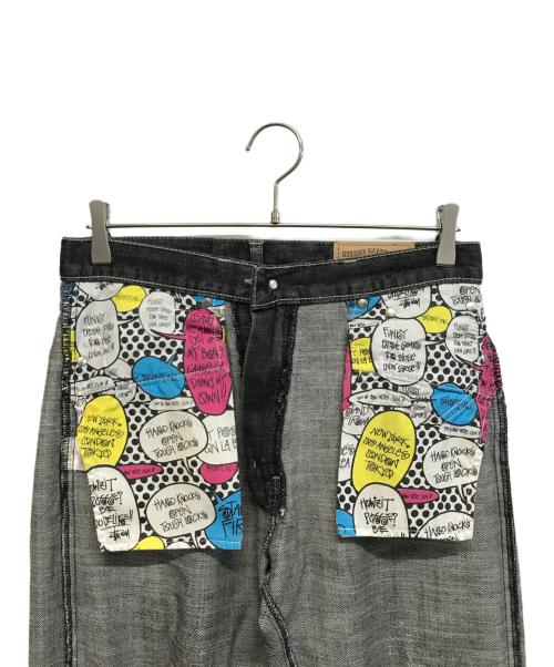 stussy（ステューシー）stussy (ステューシー) 00’Ｓ サークルロゴダメージデニムパンツ グレー サイズ:30の古着・服飾アイテム