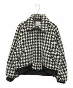 IENA LA BOUCLEイエナ ラ ブークル）の古着「ハウンドトゥースツィードブルゾン」｜ホワイト×ブラック