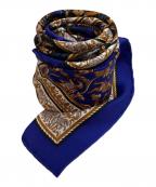 HERMESエルメス）の古着「シルクスカーフ」｜ネイビー×ブラウン