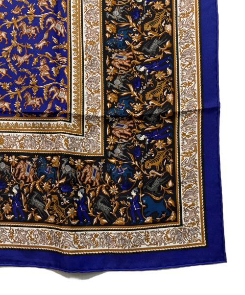 HERMES（エルメス）HERMES (エルメス) シルクスカーフ ネイビー×ブラウンの古着・服飾アイテム