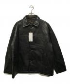 W.W.Gフーズフーギャラリー）の古着「パッチワークECOレザーカーコート」｜ブラック