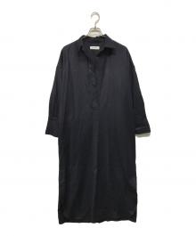 SACRA（サクラ）の古着「カシミヤ ロイヤルフラノ ワンピース」｜ネイビー