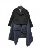 COMME des GARCONS COMME des GARCONSコムデギャルソン コムデギャルソン）の古着「レイヤードドッキングコート」｜ブラック