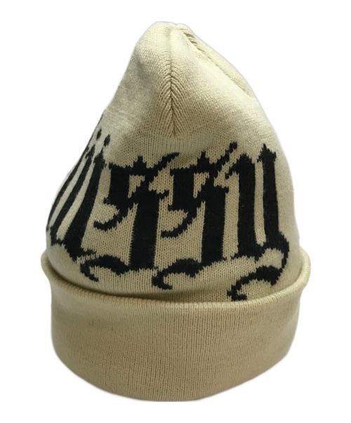 stussy（ステューシー）stussy (ステューシー) CUFF BEANIE OLD ENGLISH Stone(カフ ビーニー オールド イングリッシュ ストーン)ビーニー アイボリーの古着・服飾アイテム