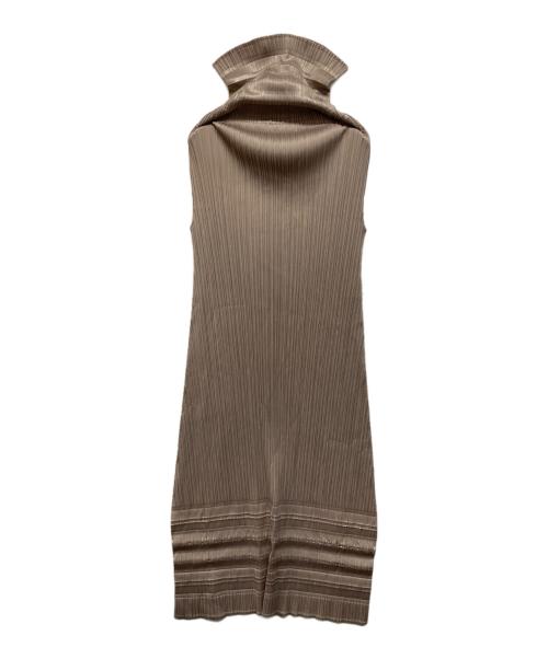 PLEATS PLEASE（プリーツプリーズ）PLEATS PLEASE (プリーツプリーズ) ハイネックプリーツノースリーブワンピース ピンク サイズ:SIZE 3 未使用品の古着・服飾アイテム