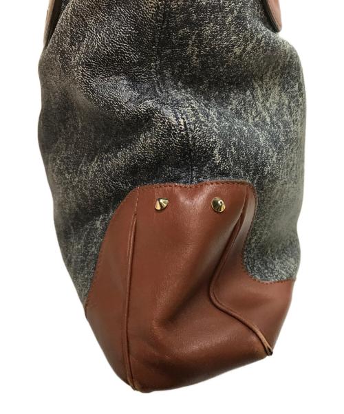 GIANNI VERSACE（ジャンニ・ヴェルサーチ）GIANNI VERSACE (ジャンニ・ヴェルサーチ) トートバッグ ネイビー×ブラウンの古着・服飾アイテム