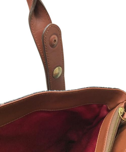 GIANNI VERSACE（ジャンニ・ヴェルサーチ）GIANNI VERSACE (ジャンニ・ヴェルサーチ) トートバッグ ネイビー×ブラウンの古着・服飾アイテム