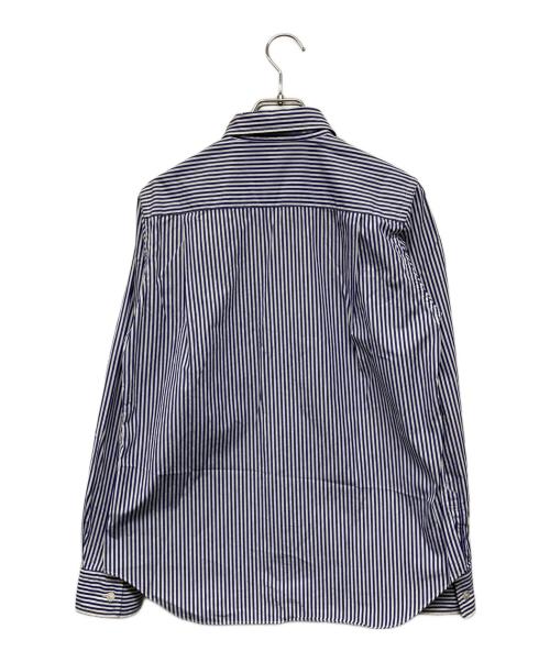 PLAY COMME des GARCONS（プレイコムデギャルソン）PLAY COMME des GARCONS (プレイコムデギャルソン) ストライプフロントパッチシャツ ブルー サイズ:Mの古着・服飾アイテム