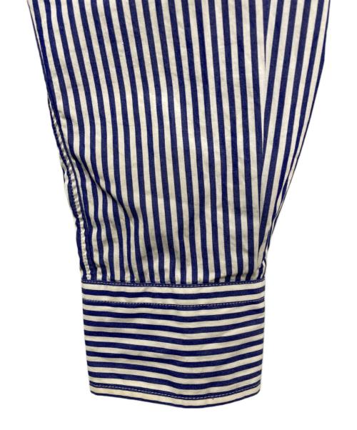 PLAY COMME des GARCONS（プレイコムデギャルソン）PLAY COMME des GARCONS (プレイコムデギャルソン) ストライプフロントパッチシャツ ブルー サイズ:Mの古着・服飾アイテム