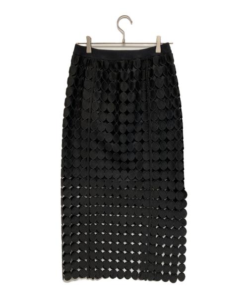 Adam et Rope（アダム エ ロペ）Adam et Rope (アダム エ ロペ) サークルエンブロイダリースカート ブラック サイズ:SIZE 38の古着・服飾アイテム