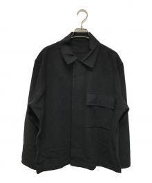 MARGARET HOWELL（マーガレットハウエル）の古着「WOOL CASHMERE FLANNEL(ウール カシミヤ フランネル) ジャケット 日本製」｜ブラック