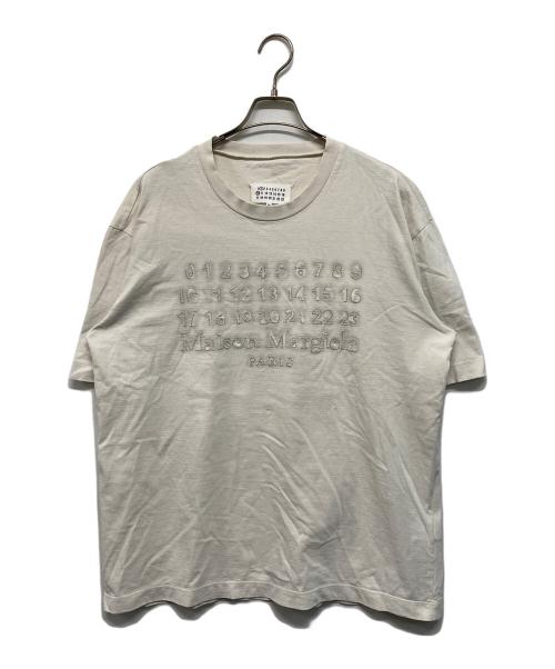 Maison Margiela（メゾンマルジェラ）Maison Margiela (メゾンマルジェラ) エンブロイダーロゴ Tシャツ ベージュ サイズ:XXSの古着・服飾アイテム