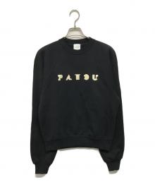 patou（パトゥ）の古着「オーガニックコットン エンブロイダリー アール デコ パトゥー スウェットシャツ」｜ブラック