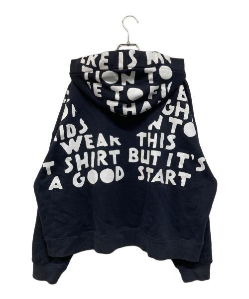 Maison Margiela 1（メゾンマルジェラ 1）Maison Margiela 1 (メゾンマルジェラ 1) エイズバックプリントスウェットパーカー ネイビー サイズ:Sの古着・服飾アイテム