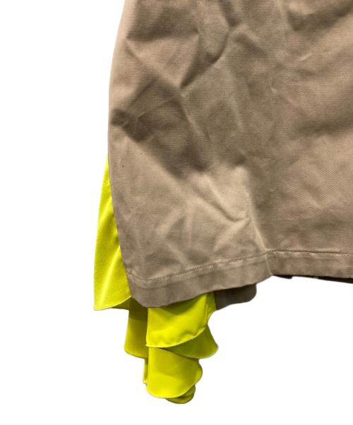 MSGM（エムエスジーエム）MSGM (エムエスジーエム) カラー切替トレンチコート ベージュ×イエロー サイズ:SIZE 38の古着・服飾アイテム