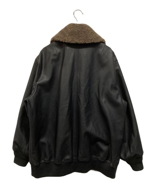 Adam et Rope（アダム エ ロペ）Adam et Rope (アダム エ ロペ) シンセティックレザーフライトジャケット ブラック サイズ:Freeの古着・服飾アイテム