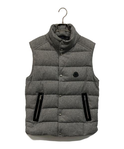 MONCLER（モンクレール）MONCLER (モンクレール) HERNIAIRE GILET（ヘルニエール・ジレ） 千鳥格子柄 ダウンベスト ホワイト×ブラック サイズ:1の古着・服飾アイテム