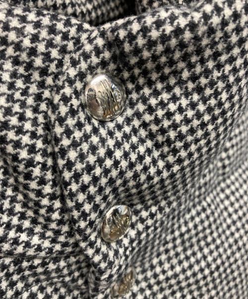 MONCLER（モンクレール）MONCLER (モンクレール) HERNIAIRE GILET（ヘルニエール・ジレ） 千鳥格子柄 ダウンベスト ホワイト×ブラック サイズ:1の古着・服飾アイテム