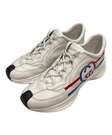 Gucci ホワイトレザー スニーカー 中古・古着通販】GUCCI (グッチ) インターロッキングG Run レザー