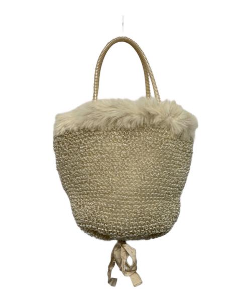 ANTEPRIMA（アンテプリマ）ANTEPRIMA (アンテプリマ) ファー付きワイヤーバッグ アイボリーの古着・服飾アイテム