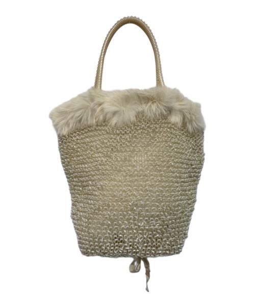 ANTEPRIMA（アンテプリマ）ANTEPRIMA (アンテプリマ) ファー付きワイヤーバッグ アイボリーの古着・服飾アイテム