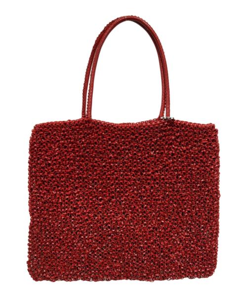 ANTEPRIMA（アンテプリマ）ANTEPRIMA (アンテプリマ) スクエアラージワイヤーハンドバッグ レッドの古着・服飾アイテム