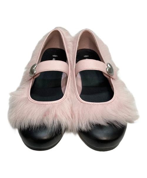 UGG（アグ）UGG (アグ) AMBUSH (アンブッシュ) Mary Jane ファーフラットシューズ ピンク サイズ:24.5cmの古着・服飾アイテム