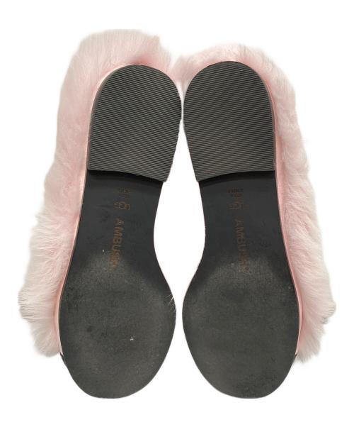 UGG（アグ）UGG (アグ) AMBUSH (アンブッシュ) Mary Jane ファーフラットシューズ ピンク サイズ:24.5cmの古着・服飾アイテム