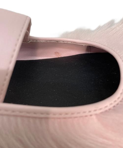 UGG（アグ）UGG (アグ) AMBUSH (アンブッシュ) Mary Jane ファーフラットシューズ ピンク サイズ:24.5cmの古着・服飾アイテム