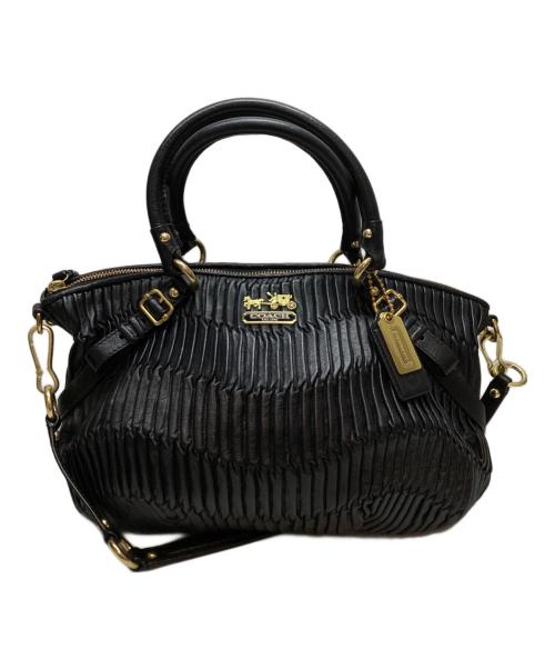 COACH（コーチ）COACH (コーチ) マディソンギャザー 2WAYショルダーバッグ ブラックの古着・服飾アイテム