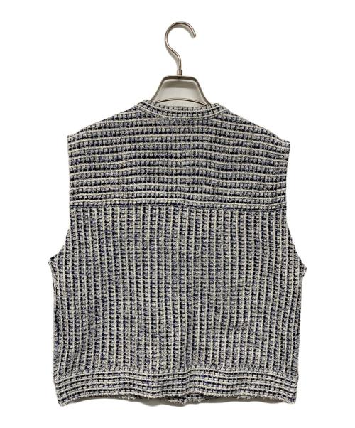 BALLSEY（ボールジィ）BALLSEY (ボールジィ) ミックスツイード ショートベスト ブラック×ブルー/66 ネイビー系 サイズ:36の古着・服飾アイテム