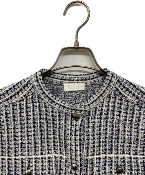 BALLSEY（ボールジィ）BALLSEY (ボールジィ) ミックスツイード ショートベスト ブラック×ブルー/66 ネイビー系 サイズ:36の古着・服飾アイテム