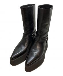 CELINE（セリーヌ）の古着「BIKER PLATFORM SANTIANG 80(バイカー・プラットフォーム・サンティアン・エイティ)」｜ブラック