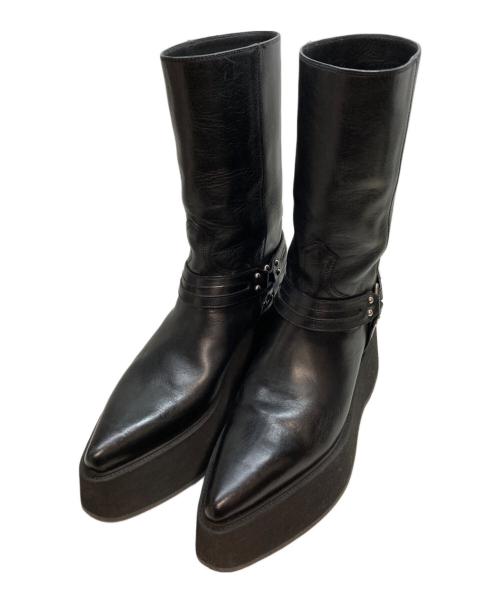 CELINE（セリーヌ）CELINE (セリーヌ) BIKER PLATFORM SANTIANG 80(バイカー・プラットフォーム・サンティアン・エイティ) ブラック サイズ:41の古着・服飾アイテム