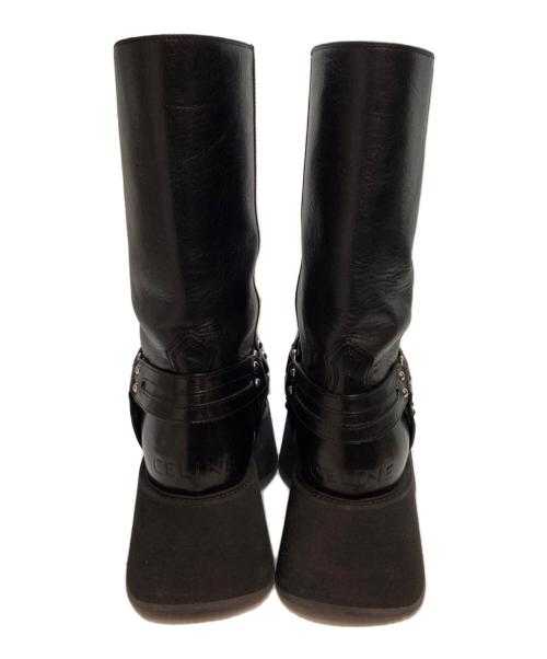 CELINE（セリーヌ）CELINE (セリーヌ) BIKER PLATFORM SANTIANG 80(バイカー・プラットフォーム・サンティアン・エイティ) ブラック サイズ:41の古着・服飾アイテム