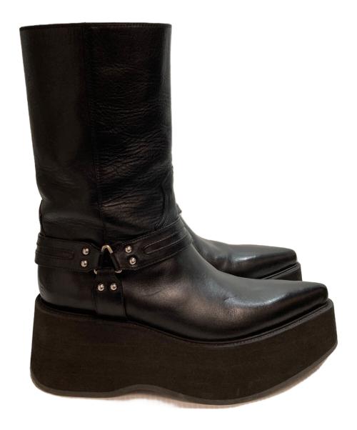 CELINE（セリーヌ）CELINE (セリーヌ) BIKER PLATFORM SANTIANG 80(バイカー・プラットフォーム・サンティアン・エイティ) ブラック サイズ:41の古着・服飾アイテム
