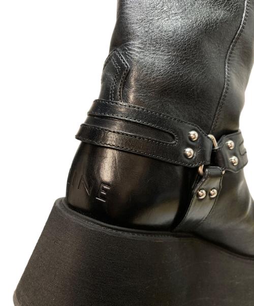 CELINE（セリーヌ）CELINE (セリーヌ) BIKER PLATFORM SANTIANG 80(バイカー・プラットフォーム・サンティアン・エイティ) ブラック サイズ:41の古着・服飾アイテム