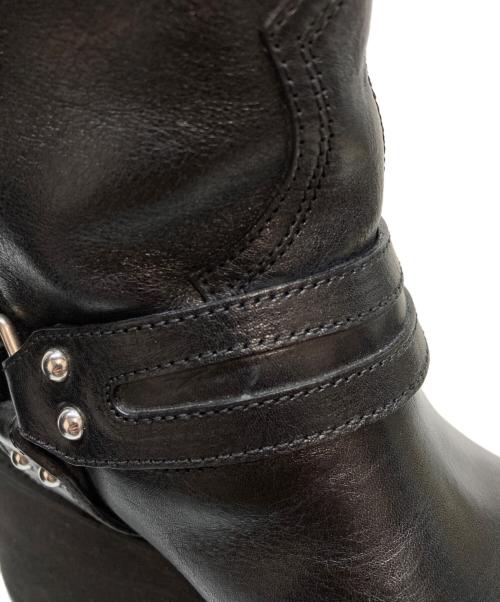 CELINE（セリーヌ）CELINE (セリーヌ) BIKER PLATFORM SANTIANG 80(バイカー・プラットフォーム・サンティアン・エイティ) ブラック サイズ:41の古着・服飾アイテム