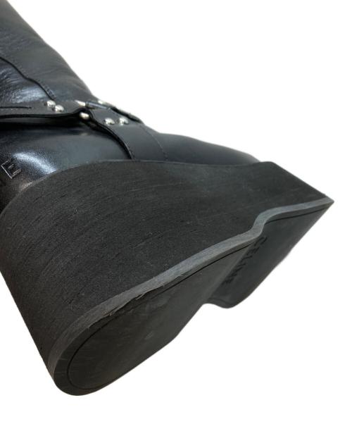 CELINE（セリーヌ）CELINE (セリーヌ) BIKER PLATFORM SANTIANG 80(バイカー・プラットフォーム・サンティアン・エイティ) ブラック サイズ:41の古着・服飾アイテム